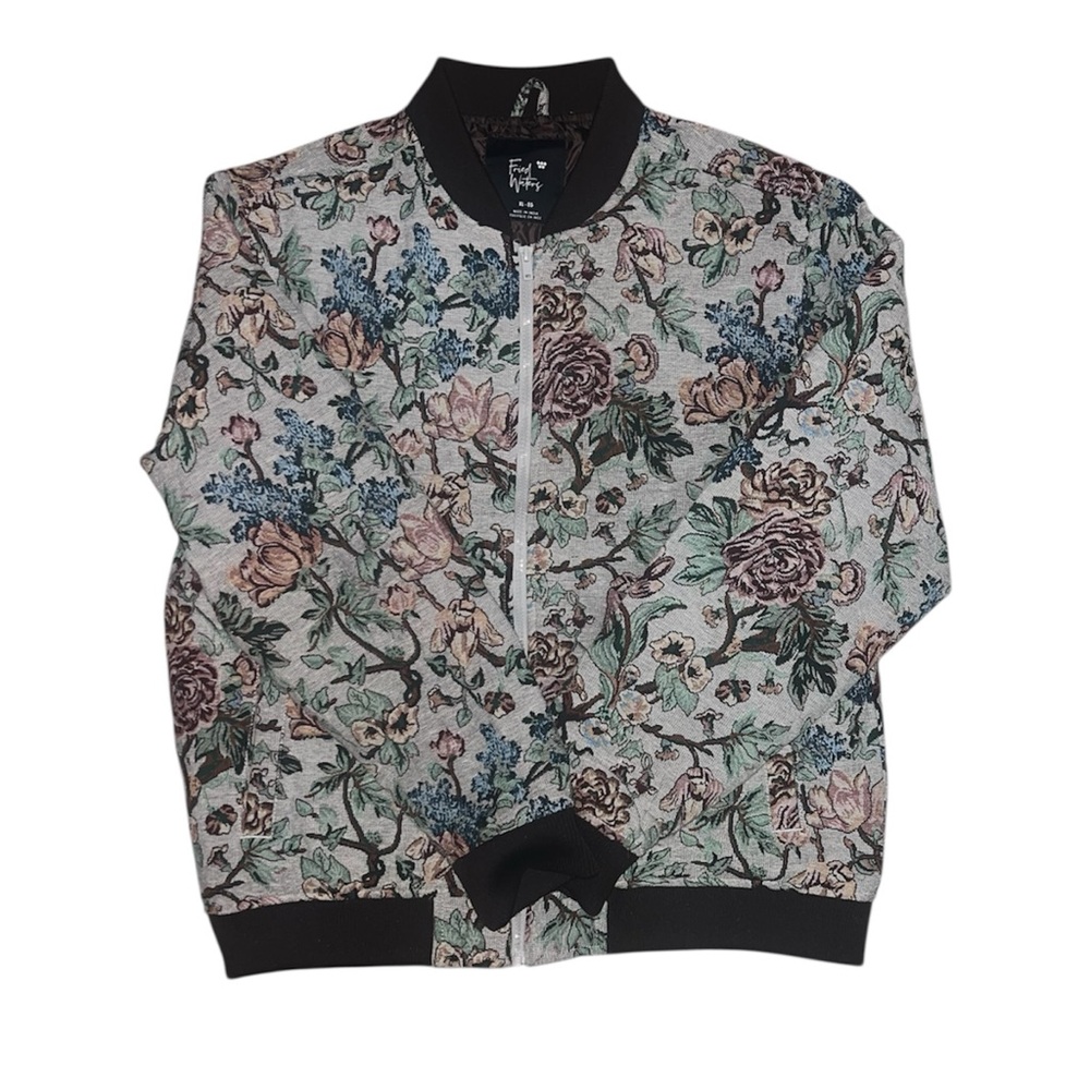 Vintage-Style Floral Bomber Jacket
